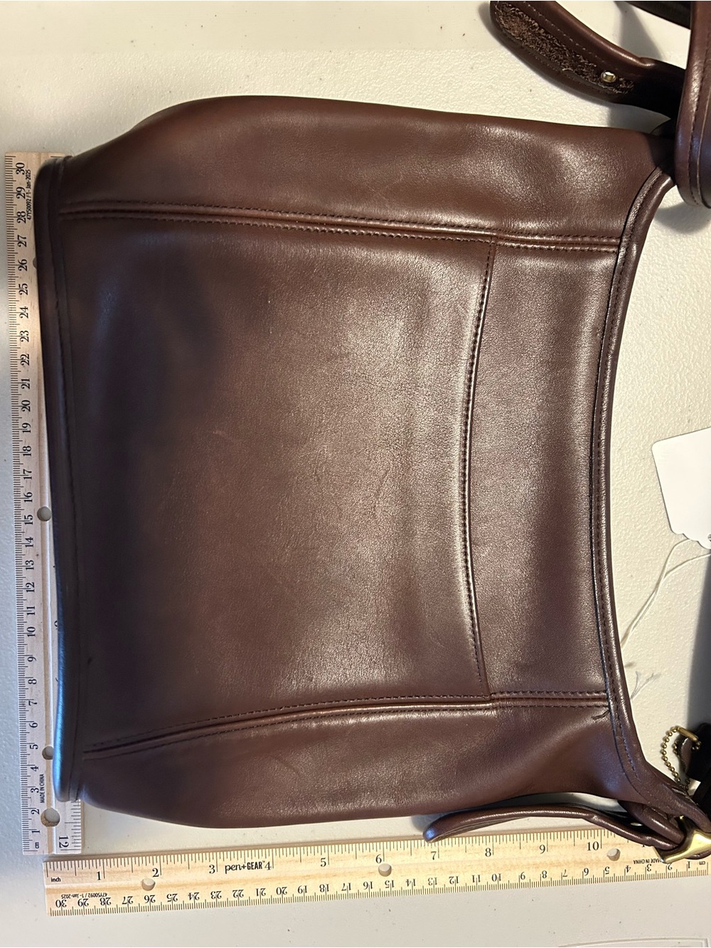 Coach Vintage bag Classic Brown Leather Shoulder Bag Slim Duffle medium 99’